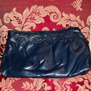 3/$10 Vintage Navy Blue Leather Shoulder Bag Purse